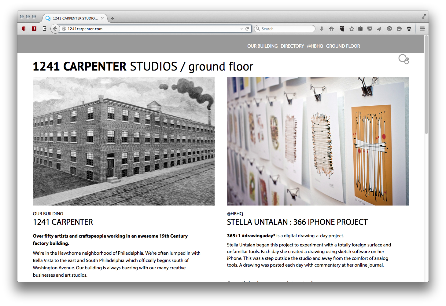 Welcome screen for 1241 Carpenter creative community Welcome screen for 1241 Carpenter creative community