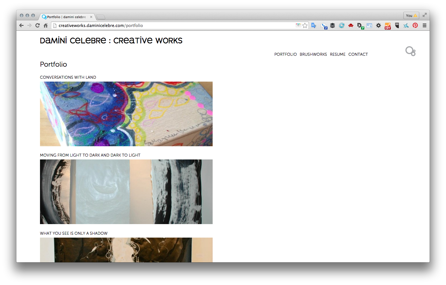 portfolio overview of Damini Celebre's artwork portfolio overview of Damini Celebre's artwork