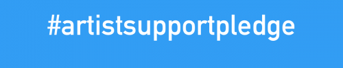 Artist Support Pledge Bubble Blue graphic