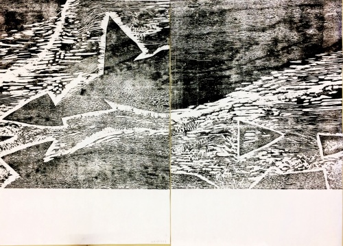 trial proof of large woodcut