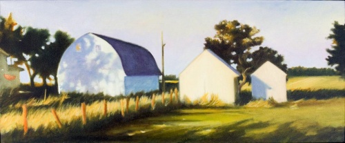 evening shadows, Warm Beer Farm II by painter Mary Gordon