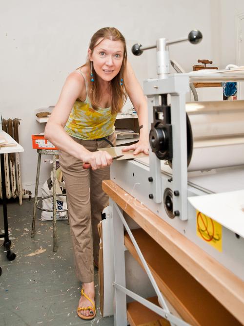 Rebecca Gilbert at her press.