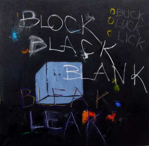painting: Black Box, 48" x 48", oil and pastel on canvas