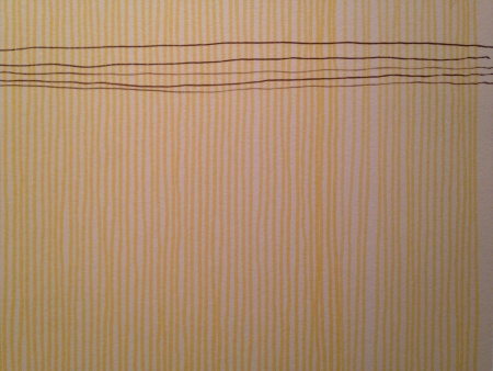 yellow drawing with bamboo pen 