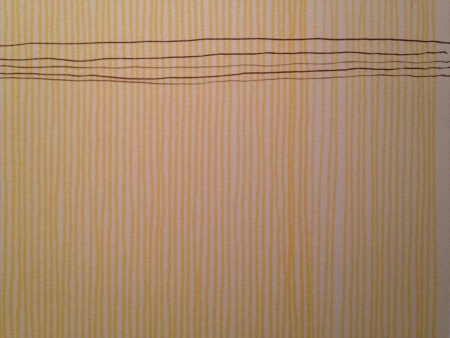 yellow drawing with bamboo pen 