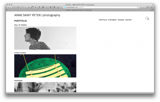 portfolio selector display, design style Panno for artists websites