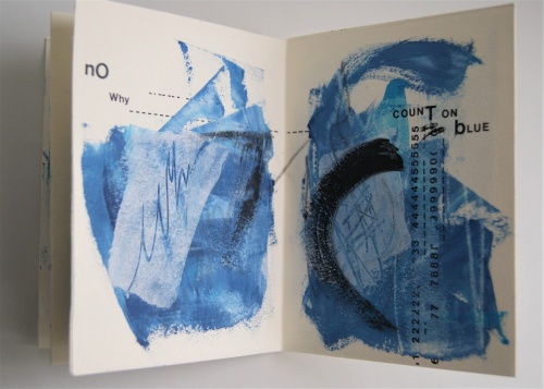 Notion no. 64: too blue, a ritual mediation book of type and paint