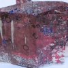 open view, one page book, altered collaged mono-type