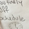 Routinely Off Schedule by Carolyn Wehmeyer for Ritual single-sheet book show