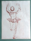 drawing, conti, male, partially nude, figure, partially clothed